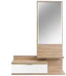 Mobile da Ingresso Dahlia 116x81x29 cm con Cassetto e Specchio in Stile Moderno Rovere
