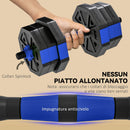 Set Pesi Palestra 6 in 1 Multifunzione da 20kg Totali 125x18x18 cm in Plastica e Sabbia Blu      