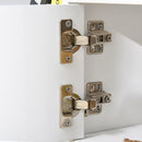 Mobile Porta TV fino a 42" 120x30x41 cm con Armadietto e Ripiani in Legno Bianco