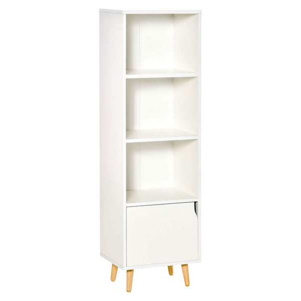 Libreria con 3 Ripiani e 1 Armadietto 40x30x129,5 cm in Legno Bianco sconto
