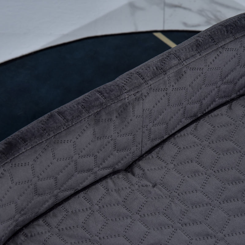 Divano per Cani e Gatti Imbottito 63,5x43x24,5 cm in Velluto con Base in Metallo Grigio Scuro