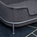 Divano per Cani e Gatti Imbottito 63,5x43x24,5 cm in Velluto con Base in Metallo Grigio Scuro