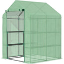 Serra da Giardino con Scaffali 143x138x190 cm in PE e Porta Avvolgibile Verde