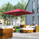 Ombrellone da Giardino Decentrato 2,45x2,45m con Rotazione 360° Rosso Scuro