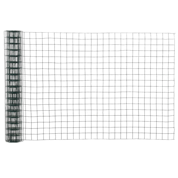 online Rete Metallica da Giardino per Recinzioni 500x91 cm Rivestimento in PVC Verde