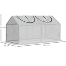 Mini Serra da Giardino con 2 Finestre 119x60x60 cm Copertura PVC Anti-UV Bianco