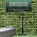 Base per Ombrellone da Giardino Ø45 cm 9,5 Kg in Plastica Effetto Rattan Nero