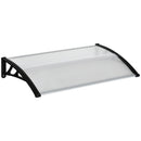 Pensilina Tettoia 110x60x23 cm in Policarbonato e Alluminio Trasparente