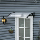 Pensilina Tettoia 110x60x23 cm in Policarbonato e Alluminio Trasparente