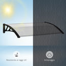 Pensilina Tettoia 110x60x23 cm in Policarbonato e Alluminio Trasparente