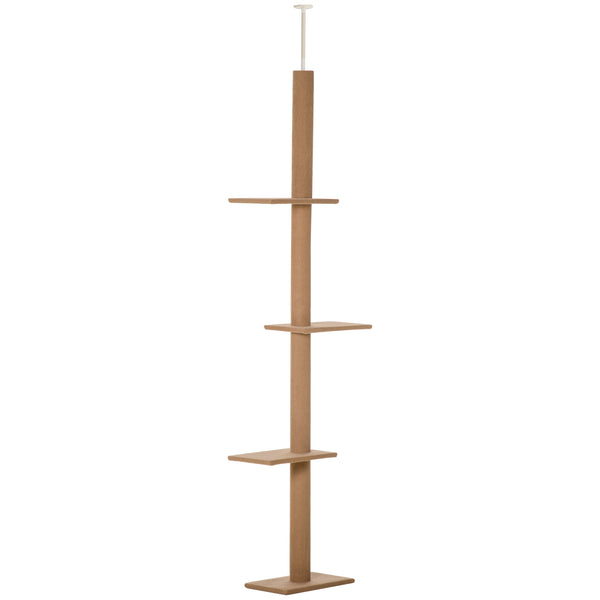 Albero Tiragraffi per Gatti 43x27x228-260 cm con Fissaggi oa Soffitto Marrone online