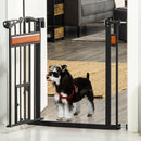 Cancelletto Sicurezza Regolabile per Cani 74-80 cm con Chiusura Automatica Nero