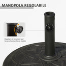 Base per Ombrellone da Giardino Ø54,5 cm 19 Kg in Resina con Finiture in Bronzo