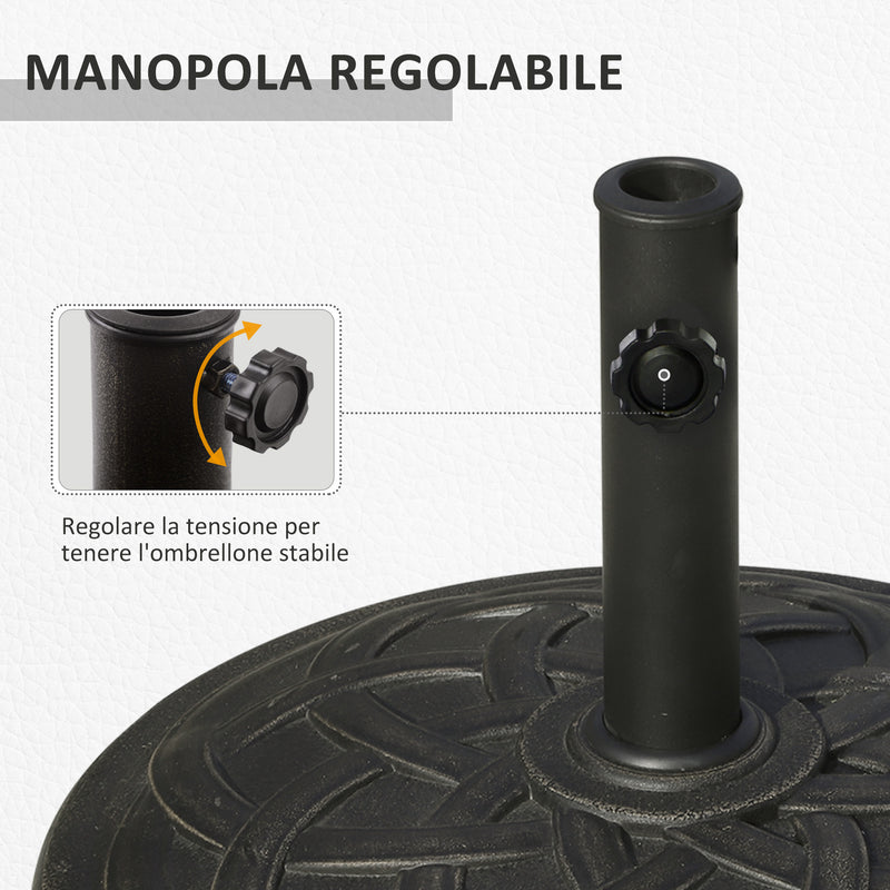 Base per Ombrellone da Giardino Ø54,5 cm 19 Kg in Resina con Finiture in Bronzo