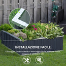 Letto per Orto Fioriera Rialzato 90x90x30 cm in Acciaio Grigio Scuro