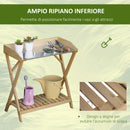 Tavolino da Giardino 80x40x84 cm in Legno con Piano in Metallo Antiruggine