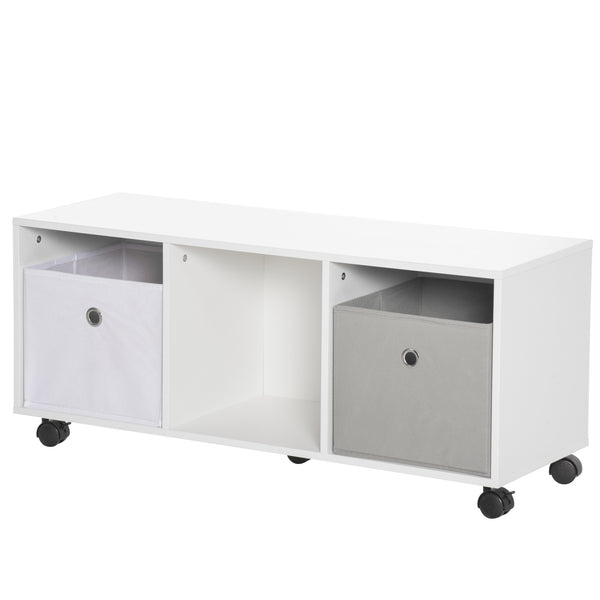 acquista Mobiletto Portagiochi 90x30x37,9 cm con Ruote Bianco