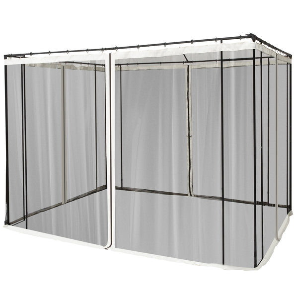Zanzariera per Gazebo Tende di Ricambio Universale 302x207 cm con Cerniere Nero/Beige online