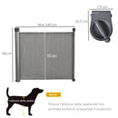 Barriera di Sicurezza per Cani Estensibile fino 140 cm per Porte e Scale Grigio
