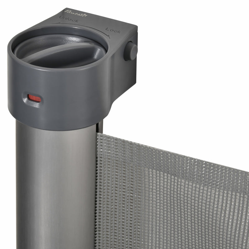 Barriera di Sicurezza per Cani Estensibile fino 140 cm per Porte e Scale Grigio