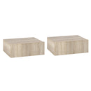 Set 2 Comodini Sospesi 40x30x15 cm Design Moderno Color Legno