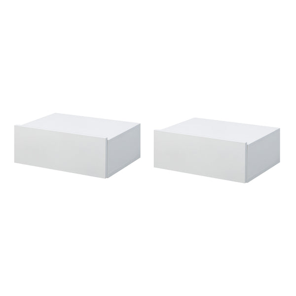 Set 2 Comodini Sospesi 40x30x15 cm Design Moderno Bianco sconto