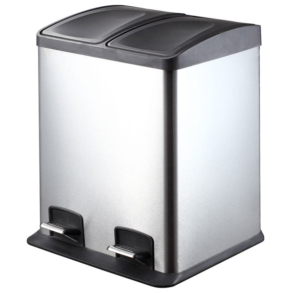 Pattumiera in Acciaio per Raccolta Differenziata 2 cesti apertura a pedale acquista