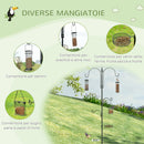 Mangiatoia per Uccelli da Giardino 54,5x54,5x208 cm in Acciaio Nero