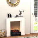 Cornice per Camino 107x18x100 cm in Legno MDF Bianco