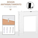 Cornice per Camino 107x18x100 cm in Legno MDF Bianco