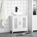 Mobile Sotto Lavabo Bagno 2 Ante 60x30x60 cm in MDF Bianco