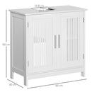 Mobile Sotto Lavabo Bagno 2 Ante 60x30x60 cm in MDF Bianco