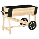 Fioriera Rialzata con Ruote da Esterno per Fiori e Piante in Legno