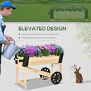 Fioriera Rialzata con Ruote da Esterno per Fiori e Piante in Legno