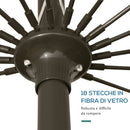 Ombrellone da Giardino Ø2,55m 18 Stecche Testa Inclinabile Verde