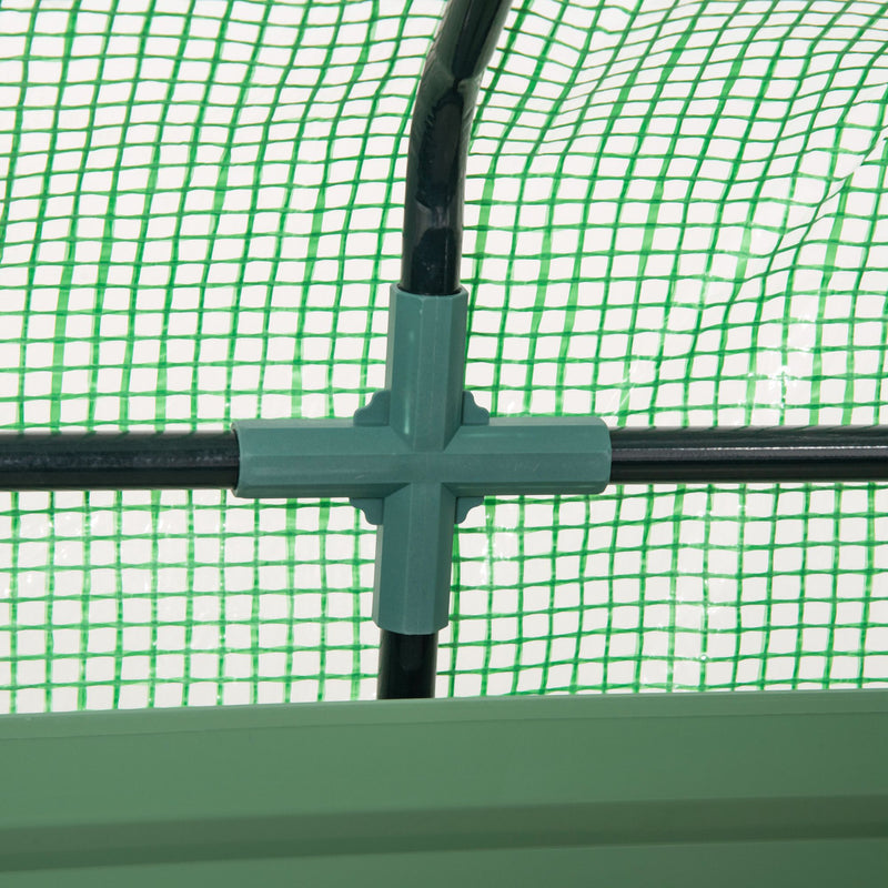 Letto per Orto Fioriera 127x95x92 cm in Acciaio con Copertura Verde