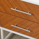 Comodino 2 Cassetti 40x39x48 cm in Metallo e Legno Marrone