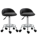 Set 2 Sgabelli Girevoli con Ruote 38x38x57-72 cm in Similpelle Nero