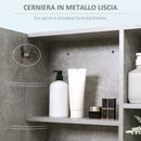 Specchiera Bagno a Parete 80x19,8x64cm con Anta e Mensole Laterali Grigio