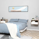 Set 2 Comodini Sospesi 45x35x27,5 cm con Cassetto e Ripiano Bianco