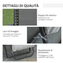 Sedia Sdraio Pieghevole da Giardino 90x65x110 cm con Schienale Reclinabile e Materassino Grigio Chiaro