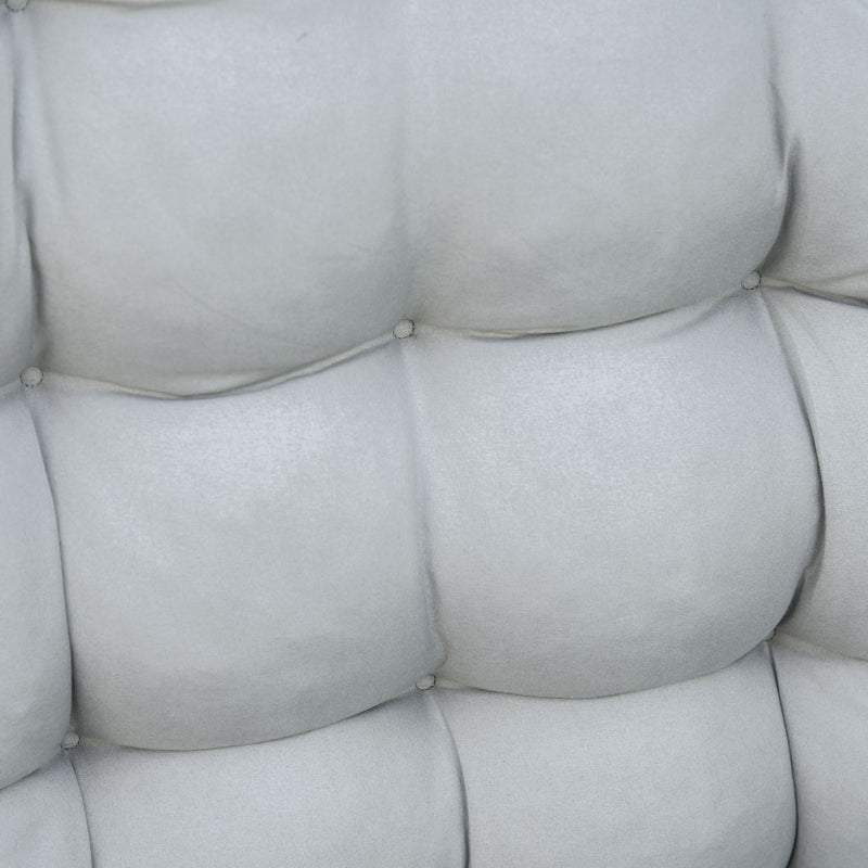 Sedia Sdraio Pieghevole da Giardino 90x65x110 cm con Schienale Reclinabile e Materassino Grigio Chiaro