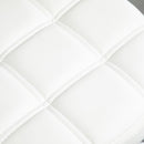 Set 2 Sgabelli Girevoli con Ruote Ø35.5x46-38 cm in Similpelle Bianco