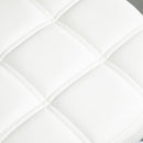 Set 2 Sgabelli Girevoli con Ruote Ø35.5x46-38 cm in Similpelle Bianco