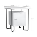 Comodino con Armadietto e Mensola 40x40x45 cm in Legno e Metallo Bianco