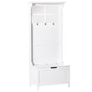 Mobile Ingresso 3 in 1 con Cassapanca Mensola e Specchi Bianco