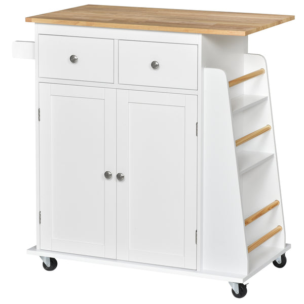 acquista Carrello da Cucina Portaspezie a 3 Livelli e 4 Ruote 89x45x89 cm in MDF e Truciolato Bianco