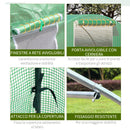 Serra a Tunnel 300x300x200 cm Porta con Cerniera e 4 Finestre Verde