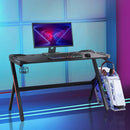 Scrivania da Gaming con Luci LED 120x60x73 cm in MDF Nero