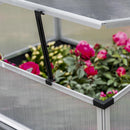 Fioriera Rialzata con Mini serra e Mensola Inferiore in Policarbonato e Alluminio Grigio